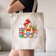 Christmas Gingerbread Man Reading Book Snowflake Teacher Canvas Tote Bag