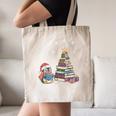 Christmas A Penguin Reading Book Snowflake Cocoa Hot Teacher Canvas Tote Bag
