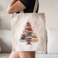 Christmas Tree Book Bookworm Canvas Tote Bag Christmas Tree Book Bookworm Canvas Tote Bag