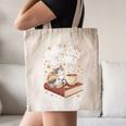 Coffee Cats & Books Cute Cat Book Lover Reading Canvas Tote Bag