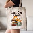 Coffee Cats And Books Lover For Women & Girls Coffee Canvas Tote Bag