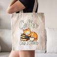 Coffee Cats And Books Lover For Women & Men Coffee Canvas Tote Bag