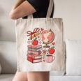 Coquette Teacher School Supplies Bows Books Globe Apple Cute Canvas Tote Bag