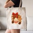 Cute Christmas Books Gingerbread Xmas Book Lover Teacher Canvas Tote Bag