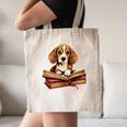Cute Dog Beagle Reading Book Canvas Tote Bag Cute Dog Beagle Reading Book Canvas Tote Bag