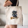 Cute Dragon Books Flower Bookworm Book Lover Canvas Tote Bag
