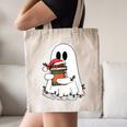 Cute Ghost Holding Books Bookish Christmas Canvas Tote Bag