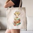 Cute Giraffe With Book Floral Bookworm Librarian Book Lover Canvas Tote Bag