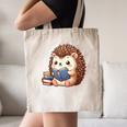 Cute Hedgehog Book Lover Readers Animal Reading Canvas Tote Bag
