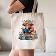 Cute Highland Cow Reading Book Baby Cow Bookworm Canvas Tote Bag