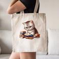 Cute Kitten Bookworm Adorable Cat With Glasses Reading Book Canvas Tote Bag