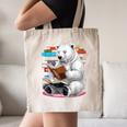 Cute Polar Bear Is Reading a Book Reading Polar Bear Canvas Tote Bag
