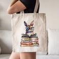 Cute Reading Bunny With Glasses Books Bookworm Reader Book Premium Tri-Blend Canvas Tote Bag