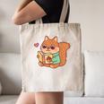 Cute Squirrel Reading A Book Lovers Anime Kawaii Women Kids Canvas Tote Bag Cute Squirrel Reading A Book Lovers Anime Kawaii Women Kids Canvas Tote Bag