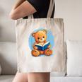 Cute Teddy Bear Reading Book Fun Canvas Tote Bag
