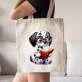 Dalmatian Reading a Book Dog Canvas Tote Bag