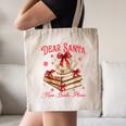 Dear Santa More Books Please Coquette Bow Books Christmas Canvas Tote Bag Dear Santa More Books Please Coquette Bow Books Christmas Canvas Tote Bag