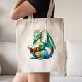 Dragon With Book Canvas Tote Bag Dragon With Book Canvas Tote Bag