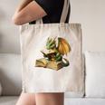 Dragon Bookworm Reading Book Graphic Canvas Tote Bag
