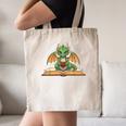 Dragon Reading Book Bookworm Canvas Tote Bag