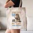 Drink Coffee Read Books Pet Cats Be Happy Bookworm Canvas Tote Bag