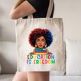 Education Is Freedom History Girl Women Book Lover Canvas Tote Bag