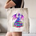 Fantasy Dragon Reading Books Bookworm Canvas Tote Bag Fantasy Dragon Reading Books Bookworm Canvas Tote Bag