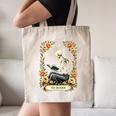 Floral Tarot Card The Reader Skeleton Reading Book Canvas Tote Bag