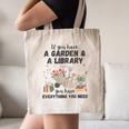 Gardening & Library Lover Books Reading Plants Cute Canvas Tote Bag