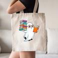 Ghost Reading Books Halloween Library Canvas Tote Bag Ghost Reading Books Halloween Library Canvas Tote Bag