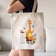 Giraffe Reading Tea Books Coffee Book Lover Graphic Canvas Tote Bag