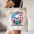 A Good Day To Read a Book Reading Eagle With American Flag Canvas Tote Bag A Good Day To Read a Book Reading Eagle With American Flag Canvas Tote Bag