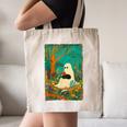 Groovy Ghost Reading Book Cat Halloween Ghost Teacher Canvas Tote Bag Groovy Ghost Reading Book Cat Halloween Ghost Teacher Canvas Tote Bag