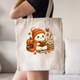 Halloween Ghost Reading Book Lovers Coffee Girl Women Canvas Tote Bag Halloween Ghost Reading Book Lovers Coffee Girl Women Canvas Tote Bag