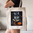 Halloween Girls Boys Cute Wolf Book Pumpkin Kids Halloween Canvas Tote Bag Halloween Girls Boys Cute Wolf Book Pumpkin Kids Halloween Canvas Tote Bag