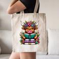 Highland Cow Book Floral Bookworm Canvas Tote Bag Highland Cow Book Floral Bookworm Canvas Tote Bag
