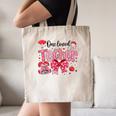 HUGvyn One Loved Teacher Valentine Book Heart Reading Bow Canvas Tote Bag