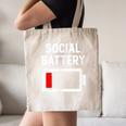 Introvert Low Social Battery Level Anti Social People Canvas Tote Bag