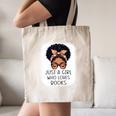 Just a Girl Who Loves Books Messy Bun Black Women Reading Canvas Tote Bag