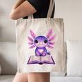 Kawaii Axolotl Cute Axolotls Reading Book Canvas Tote Bag Kawaii Axolotl Cute Axolotls Reading Book Canvas Tote Bag