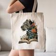 Leopard Book Flower Canvas Tote Bag