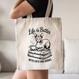 Life Is Better With Cats & Books Sphynx Cat Mom Women Canvas Tote Bag