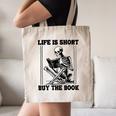 Life Is Short Buy The Book Skeleton Book Lover Reading Canvas Tote Bag Life Is Short Buy The Book Skeleton Book Lover Reading Canvas Tote Bag