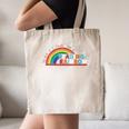 Take A Look A Book Vintage Reading Librarian Rainbow Canvas Tote Bag