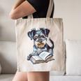 Nerdy Schnauzer Dog Book Lover Glasses Cute Pet For Men Women Kids Canvas Tote Bag