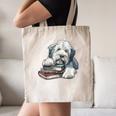 Old English Sheepdog Books Reading Dog Breed Graphic Canvas Tote Bag