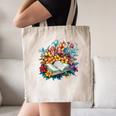 Open Book With Colorful Floral Reading Magic Canvas Tote Bag Open Book With Colorful Floral Reading Magic Canvas Tote Bag