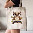 Owl Reading A Book Perched On A Branch Bookworm Canvas Tote Bag