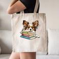 Papillon Books Reading Dog Breed Graphic For Men Women Kids Canvas Tote Bag Papillon Books Reading Dog Breed Graphic For Men Women Kids Canvas Tote Bag