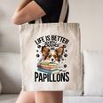 Papillon Dog Breed Life Is Better With Books And Papillons Canvas Tote Bag